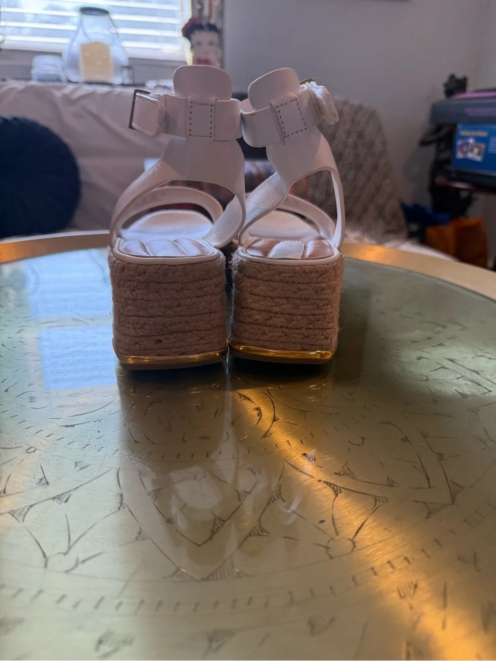 White Espadrille Wedge Sandals